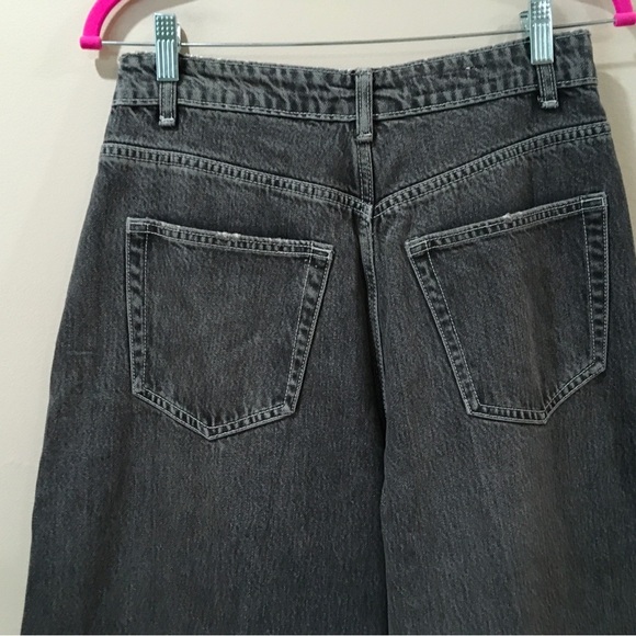 ZARA jeans Women’s 4/W26 TRF Waisted Relaxed Wide Leg Darts Denim Black 8727/210 - Picture 8 of 12